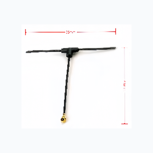 YC-A-COM-0023 2.4 GHz 紧凑型 T 形通信天线尺寸实物图，宽 55 mm × 高 45 mm