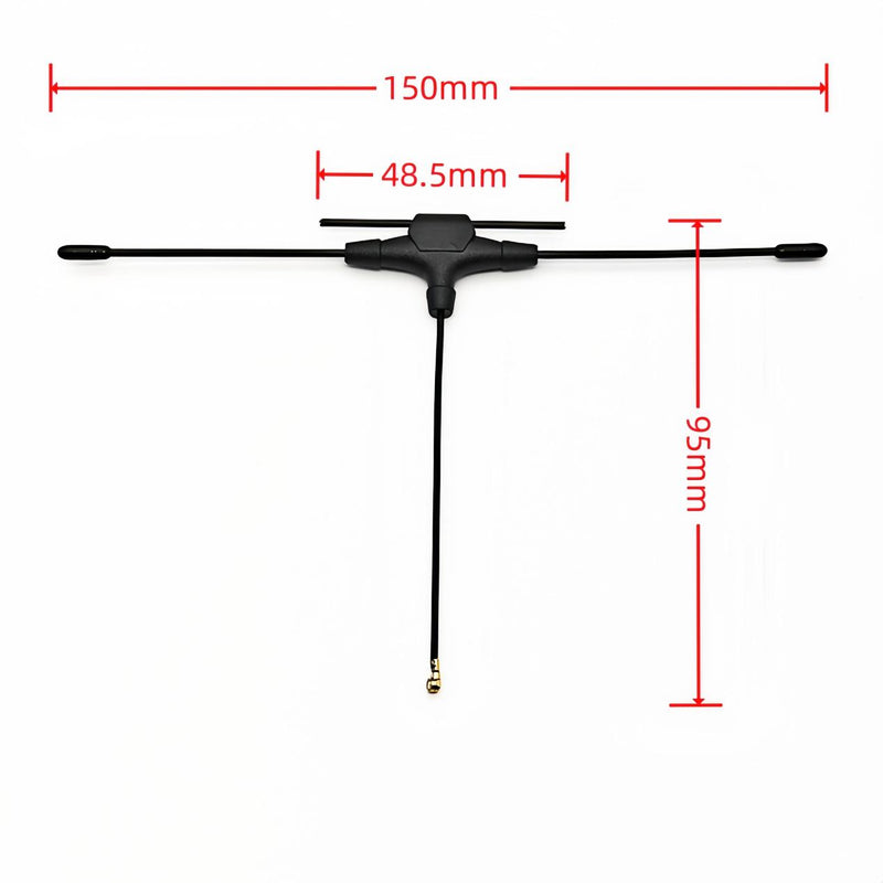 YC-A-COM-0024 dual-band T-shaped antenna dimensional drawing, 150 × 95 mm