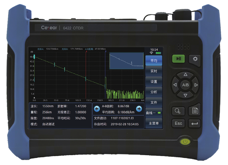 YC-TI-OTDR-0001 | Ceyear 6422 OTDR configured appearance
